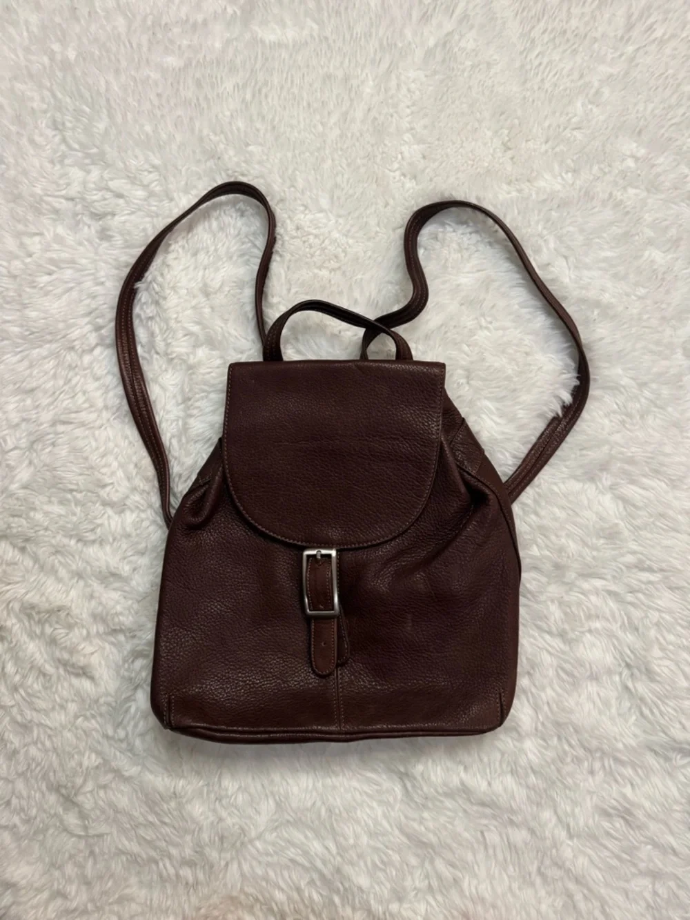 Tignanello Chocolate Brown Pebbled Leather Backpack